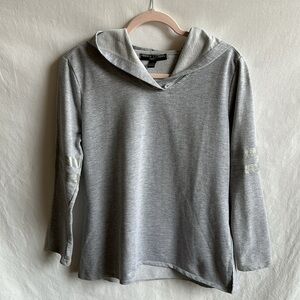 French Laundry Sport gray long-sleeve hooded top, size M